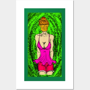 Cupcake Woman Posters and Art